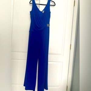 Royal blue jumpsuit stretchy material is perfect for your special occasion.